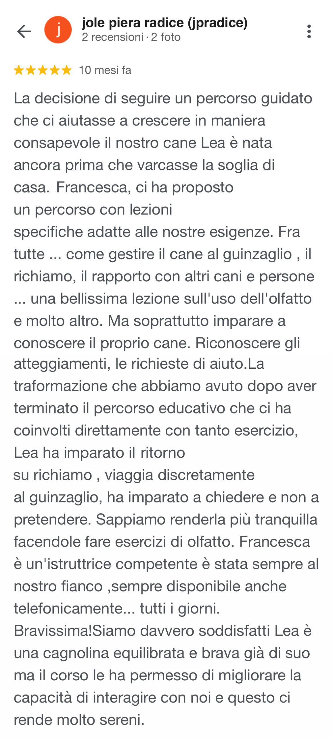 Review migliore educatore cinofilo della Lombardia